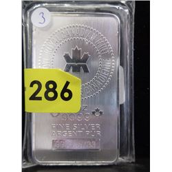 10 Oz. Royal Canadian Mint .9999 Silver Bar