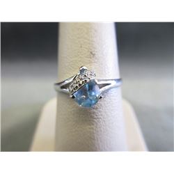 Blue Topaz & Diamond Dinner Ring