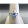 Image 1 : Blue Topaz & Diamond Dinner Ring