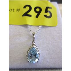 New Diamond & Blue Topaz 2 Carat Necklace
