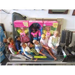 3 Barbie Dolls & a Collection of Male Dolls