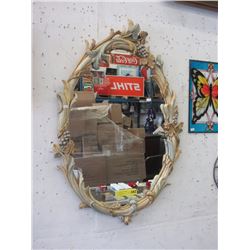 Oval Wall Mirror with 2D Framed