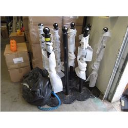 8 Theater Stanchions with Velvet rope