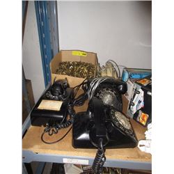 4 Vintage Phones & a Box of Empty Shell Casings