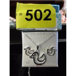 Children's Sterling Silver Necklace and Earrings