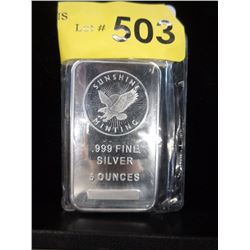 5 Oz. Sunshine Minting .999 Silver Bar