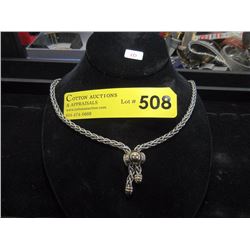 Signed Sterling Silver 51.5 Gram Lariat Necklace