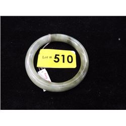 Moss Jade Bangle Bracelet - 11 mm Thick