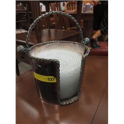 8" Glass Plates in Silver Plated Carrier