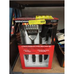4 Piece Stainless Steel Barbecue Set