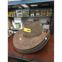 4 New Faux Leather Cowboy Hats