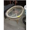 Image 1 : Oval Bamboo & Wicker Glass Top Coffee Table
