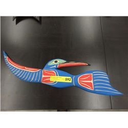 Signed Laurence Andrew Hummingbird Wall Carving