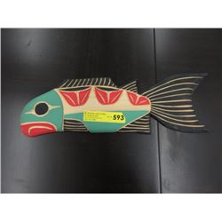 Signed Laurence Andrew Salmon Wall Carving