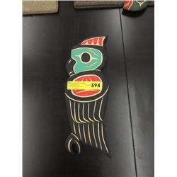 Signed Laurence Andrew Owl Wall Carving