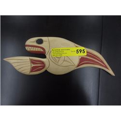 Signed Laurence Andrew Killer Whale Wall Carving