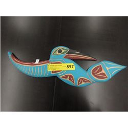 Signed Laurence Andrew Hummingbird Wall Carving