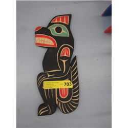 Signed Laurence Andrew Wolf Wall Carving