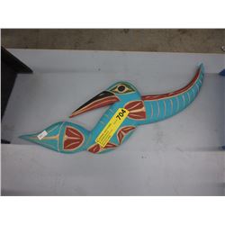 Signed Laurence Andrew Hummingbird Wall Carving
