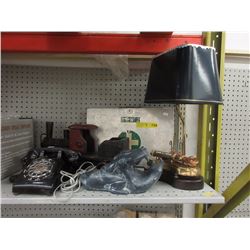 Metal First Aid Box, Lamp & Other Collectibles
