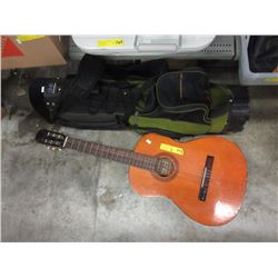 Nickent Golf Bag & Acoustic Guitar