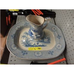 Antique Meakin Jug & English Platter