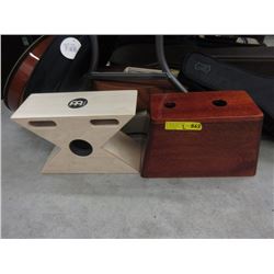 2 Wood Bongo Instruments