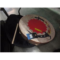 Large Drum with Lizard Design & Drum Stick