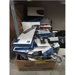 2 CD Boomboxes & 2 Cases of Electronics Accessories