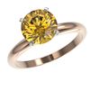 Image 2 : 2.50 CTW Certified Intense Yellow SI Diamond Solitaire Ring 10K Rose Gold - REF-836R4K - 32951