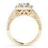 Image 5 : 1.05 CTW Certified VS/SI Princess Diamond Solitaire Halo Ring 18K Yellow Gold - REF-218Y2N - 27119