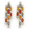 Image 1 : 4.08 CTW Multi-Sapphire & Diamond Earrings 14K Yellow Gold - REF-95K3R - 14333