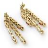 Image 2 : 4.08 CTW Multi-Sapphire & Diamond Earrings 14K Yellow Gold - REF-95K3R - 14333