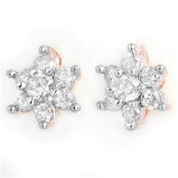 0.50 CTW Certified VS/SI Diamond Earrings 14K Rose Gold - REF-35W6H - 13581