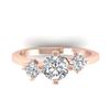 Image 1 : 1.25 CTW Certified VS/SI Diamond Solitaire 3 Stone Ring 14K Rose Gold - REF-201T3X - 30406