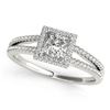 Image 1 : 1.4 CTW Certified VS/SI Princess Diamond Solitaire Halo Ring 18K White Gold - REF-428M2F - 27153