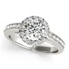 1 CTW Certified VS/SI Diamond Solitaire Halo Ring 18K White Gold - REF-152W5H - 26688