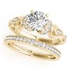 0.95 CTW Certified VS/SI Diamond Solitaire 2Pc Wedding Set Antique 14K Yellow Gold - REF-142T9X - 31