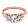 2 CTW Certified VS/SI Diamond 3 Stone Solitaire Ring 18K Rose Gold - REF-282N8Y - 28087