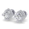 2.75 CTW VS/SI Diamond Micro Pave Stud Earrings 18K White Gold - REF-320T2X - 36950