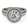 1.15 CTW Certified VS/SI Diamond Solitaire Halo Ring 18K White Gold - REF-217K3R - 26569