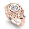 Image 1 : 1.13 CTW VS/SI Diamond Solitaire Art Deco Ring 18K Rose Gold - REF-360K2R - 37047