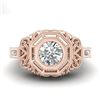 Image 2 : 1.13 CTW VS/SI Diamond Solitaire Art Deco Ring 18K Rose Gold - REF-360K2R - 37047