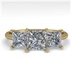 Image 1 : 2.0 CTW Princess VS/SI Diamond 3 Stone Designer Ring 14K Yellow Gold - REF-395F8M - 38501