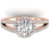 Image 1 : 2 CTW Certified VS/SI Diamond Solitaire Micro Halo Ring 14K Rose Gold - REF-512X2T - 30379
