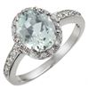 2.15 CTW Aquamarine & Diamond Ring 10K White Gold - REF-27F5M - 10838