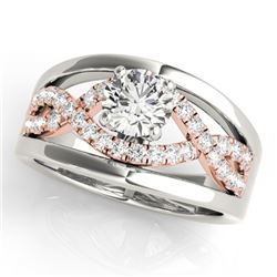 1.3 CTW Certified VS/SI Diamond Solitaire Ring 18K White & Rose Gold - REF-414R2K - 27920