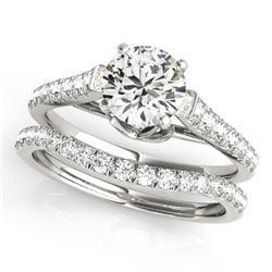 1.33 CTW Certified VS/SI Diamond Solitaire 2Pc Wedding Set 14K White Gold - REF-150K9R - 31679