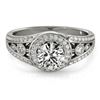 1.15 CTW Certified VS/SI Diamond Solitaire Halo Ring 18K White Gold - REF-218R2K - 26742