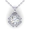 0.95 CTW Certified VS/SI Diamond Art Deco Stud Necklace 14K White Gold - REF-114R5K - 30279